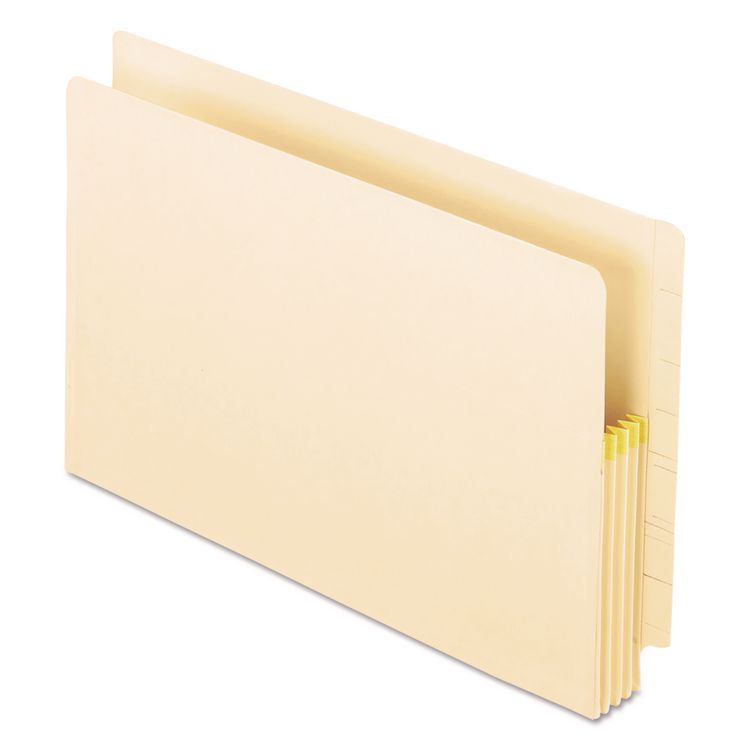 Pendaflex Manila Drop Front Shelf File Pockets with Rip-Proof-Tape Gusset Top, 3.5" Expansion, Legal Size, Manila, 25/Box (PFX22812)
