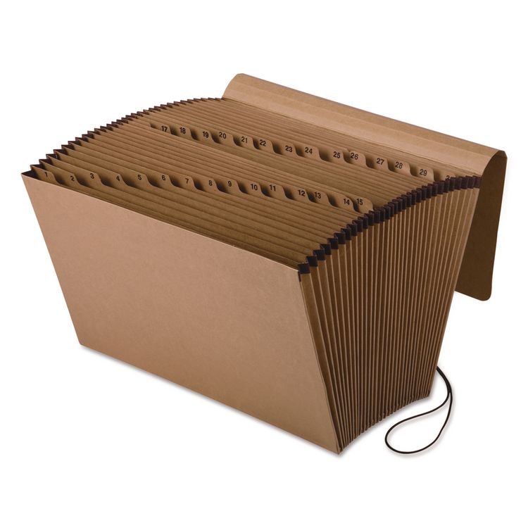 Pendaflex Kraft Indexed Expanding File, 31 Sections, Elastic Cord Closure, 1/15-Cut Tabs, Legal Size, Brown (PFXK19DOX)