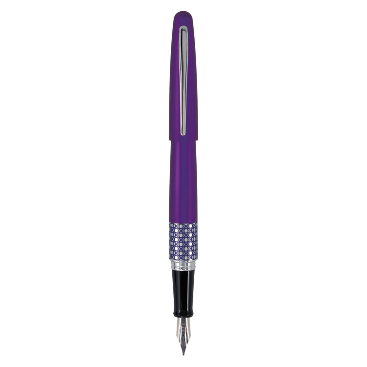 Pilot MR Retro Pop Collection Fountain Pen, Fine 0.7 mm, Black Ink, Purple Barrel (PIL91434)