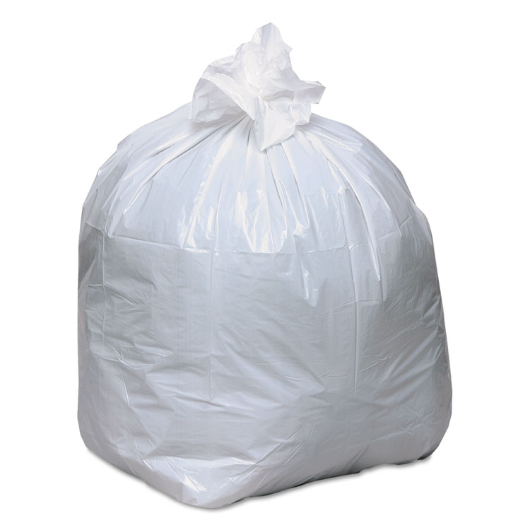 Earthsense Commercial Linear-Low-Density Recycled Tall Kitchen Bags, Open-Face, 13 gal, 24" x 33", White, 15 Bags/Roll, 10 Rolls/Box (WBIRNW1K150V)