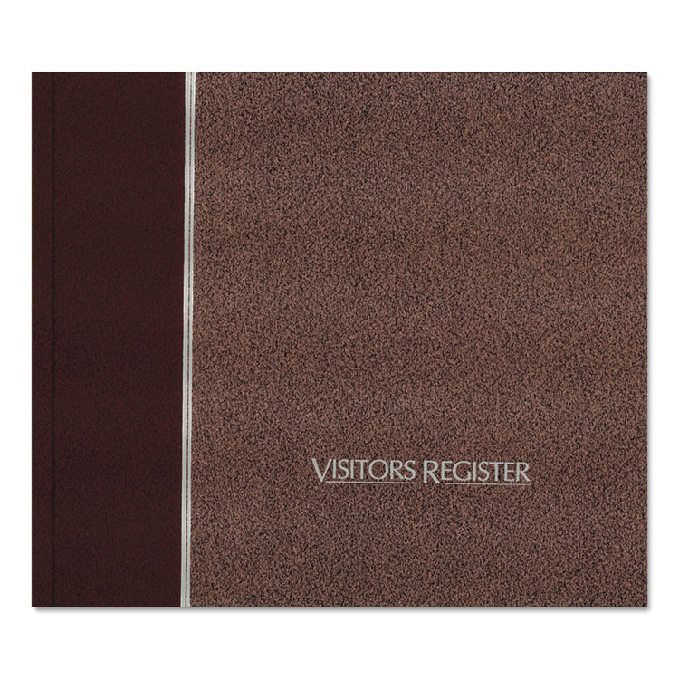 National Hardcover Visitor Register Book, Burgundy Cover, 9.78 x 8.5 Sheets, 128 Sheets/Book (RED57803)