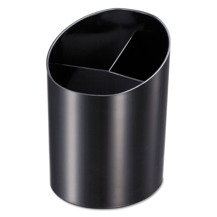 Officemate Recycled Big Pencil Cup, Plastic, 4.25 x 4.5 x 5.75, Black (OIC26042)