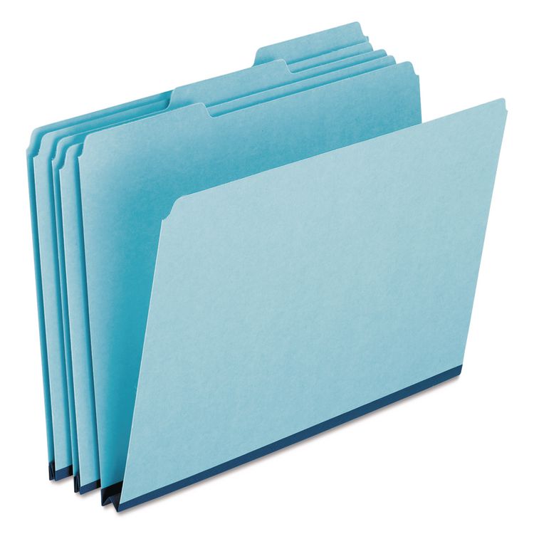 Pendaflex Pressboard Expanding File Folders, 1/3-Cut Tabs: Assorted, Legal Size, 1" Expansion, Blue, 25/Box (PFX9300T13)