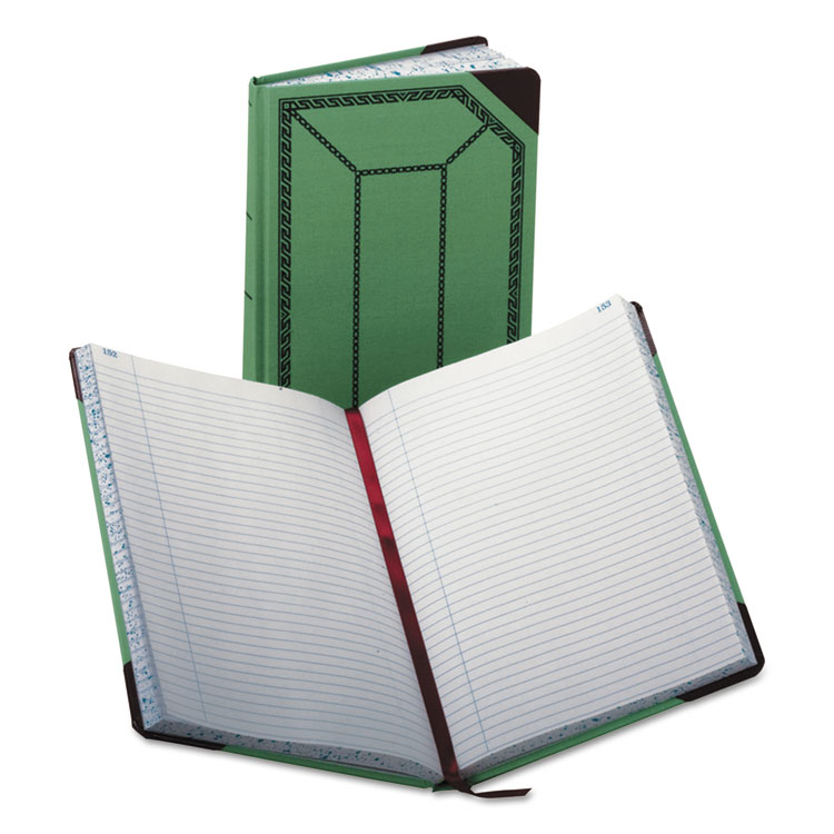 Boorum & Pease Account Record Book, Record-Style Rule, Green/Black/Red Cover, 12.13 x 7.44 Sheets, 300 Sheets/Book (BOR6718300R)