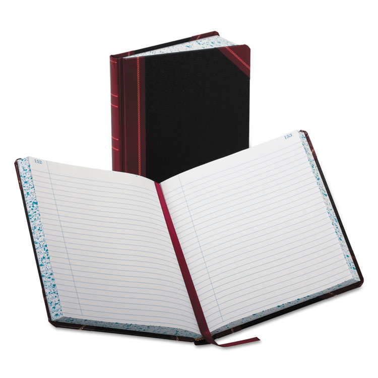 Boorum & Pease Account Record Book, Record-Style Rule, Black/Red/Gold Cover, 9.25 x 7.31 Sheets, 300 Sheets/Book (BOR38300R)