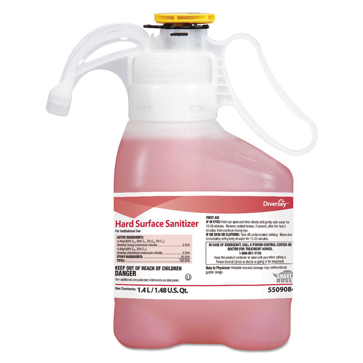 Diversey Hard Surface Sanitizer, Unscented, 1.4 L SmartDose, 2/Carton (DVO100965932)
