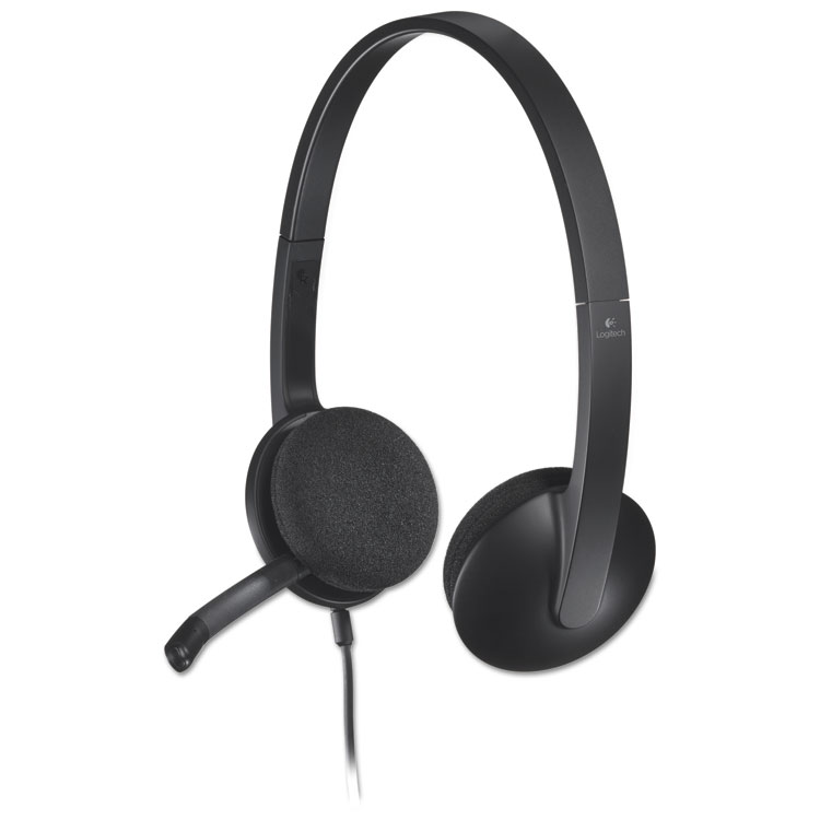 Logitech H340 Binaural Over The Head Corded Headset, Black (LOG981000507)