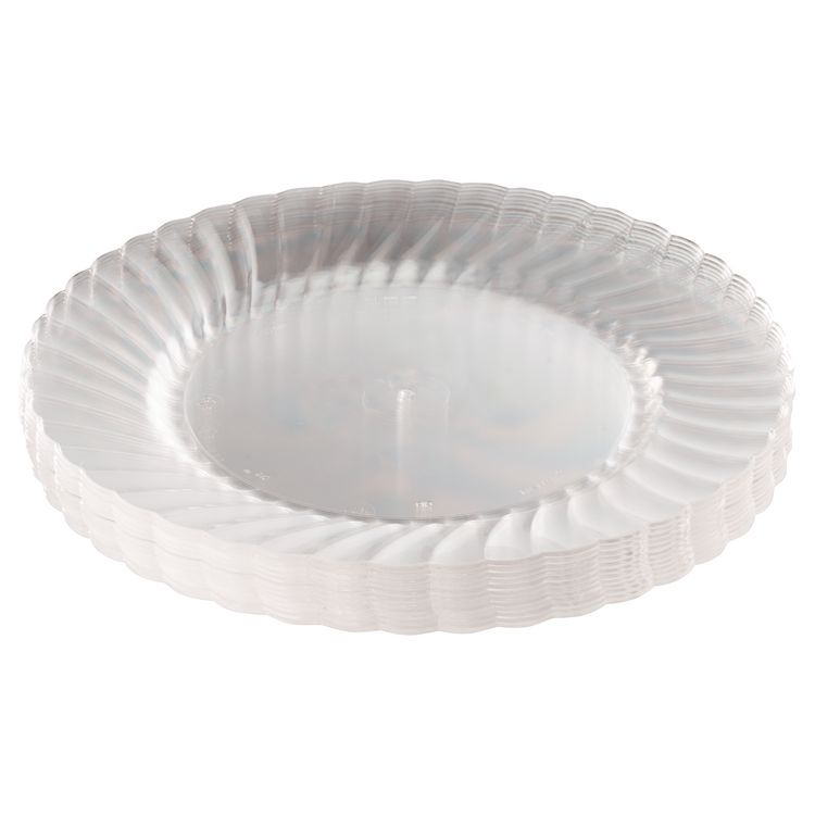 Classic Classicware Plastic Plates, 9" dia, Clear, 12/Pack (WNARSCW91512PK)