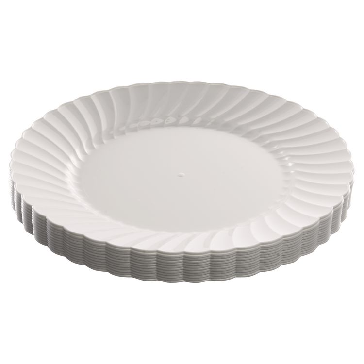 Classic Classicware Plastic Dinnerware Plates, 9" dia, White, 12/Pack (WNARSCW91512WPK)