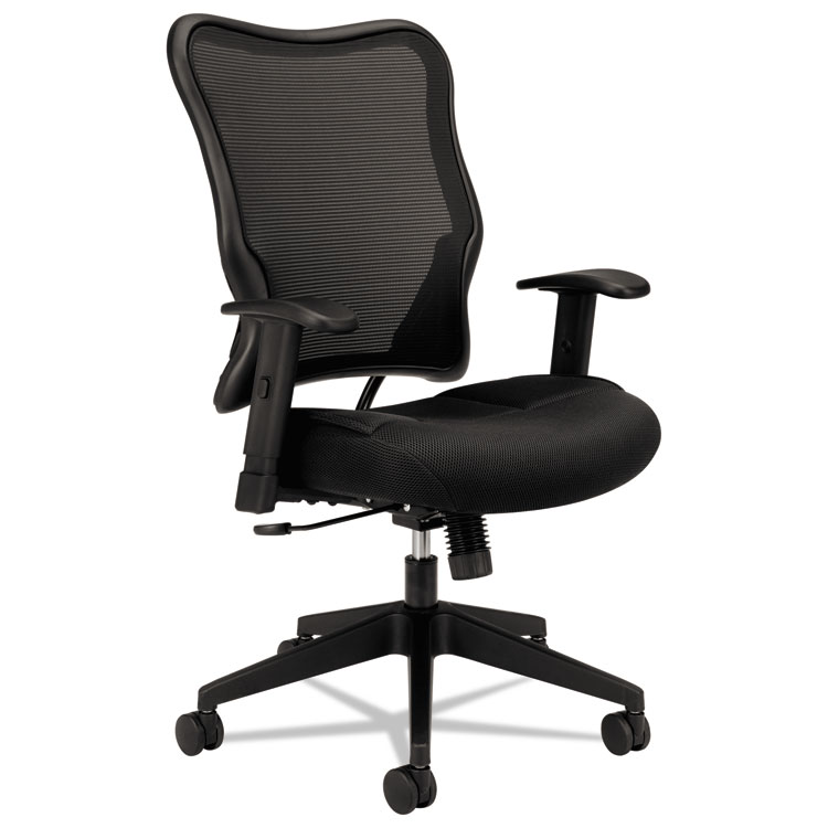 HON VL702 Mesh High-Back Task Chair, Supports Up to 250 lb, 18.5" to 23.5" Seat Height, Black (BSXVL702MM10)