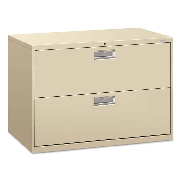 HON Brigade 600 Series Lateral File, 2 Legal/Letter-Size File Drawers, Putty, 42" x 18" x 28" (HON692LL)