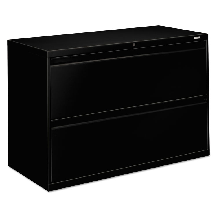HON Brigade 800 Series Lateral File, 2 Legal/Letter-Size File Drawers, Black, 42" x 18" x 28" (HON892LP)