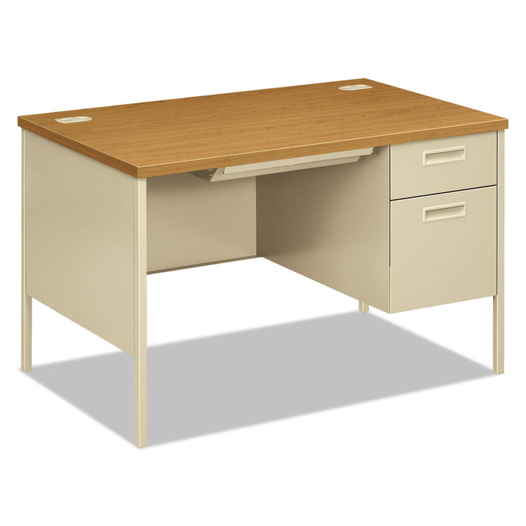 Classic Metro Classic Series Right Pedestal Desk, 48" x 30" x 29.5", Harvest/Putty (HONP3251RCL)
