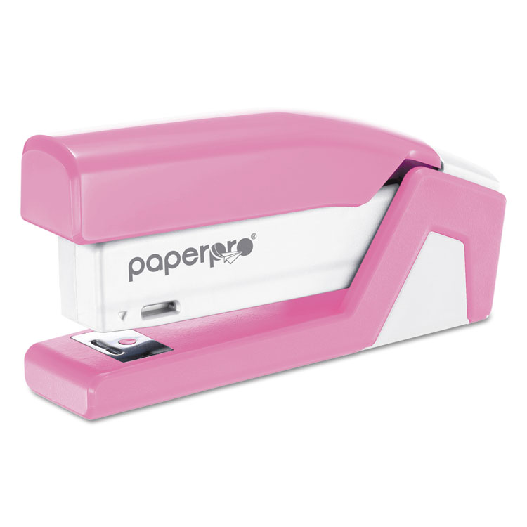 Bostitch InCourage Spring-Powered Compact Stapler, 20-Sheet Capacity, Pink/Gray (ACI1588)