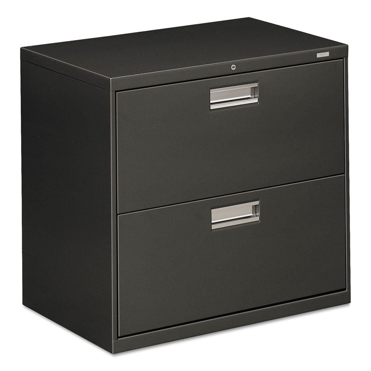 HON Brigade 600 Series Lateral File, 2 Legal/Letter-Size File Drawers, Charcoal, 30" x 18" x 28" (HON672LS)