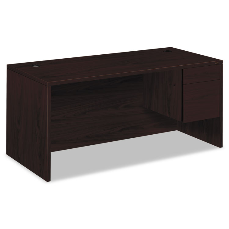 HON 10500 Series "L" Workstation Right Pedestal Desk, 66" x 30" x 29.5", Mahogany (HON10583RNN)
