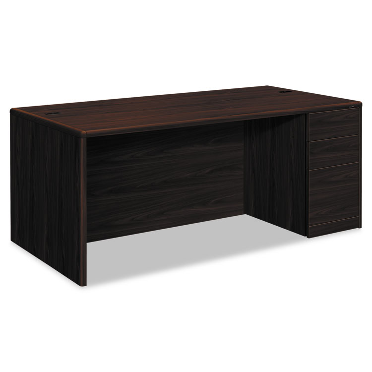 HON 10700 Series Single Pedestal Desk with Full-Height Pedestal on Right, 72" x 36" x 29.5", Mahogany (HON10787RNN)