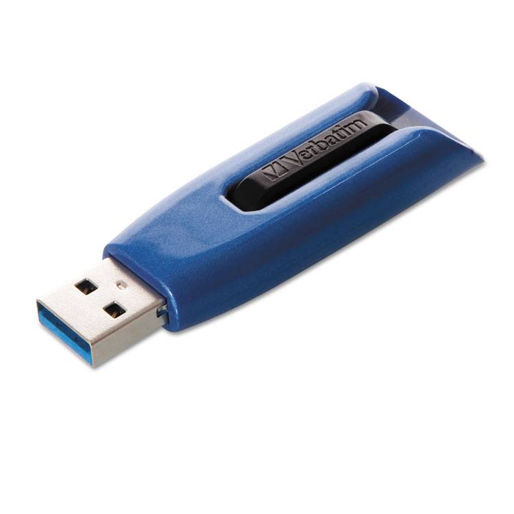 Verbatim V3 Max USB 3.0 Flash Drive, 64 GB, Blue (VER49807)
