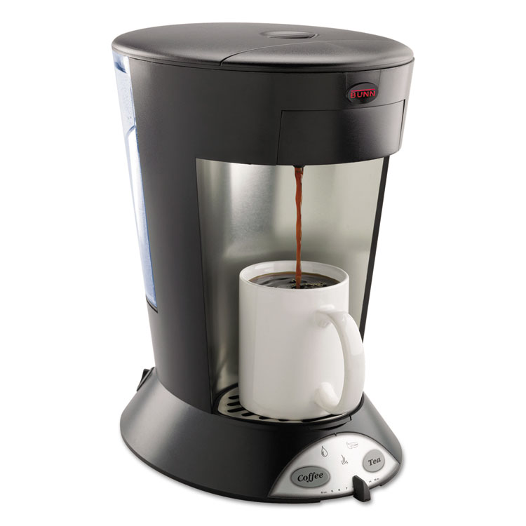 BUNN My Cafe Pourover Commercial Grade Coffee/Tea Pod Brewer, Stainless Steel, Black (BUNMCP)
