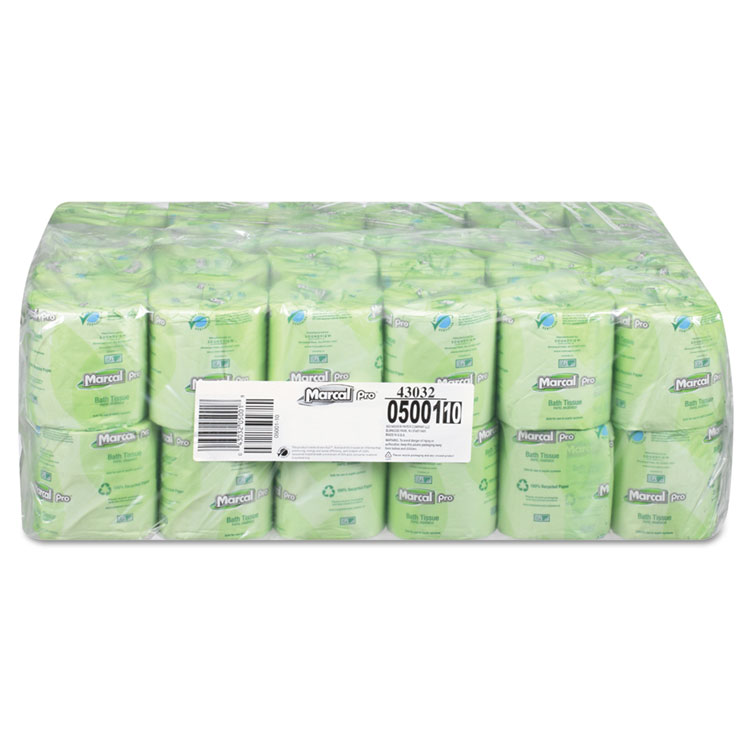 Marcal PRO 100% Recycled Two-Ply Bath Tissue, Septic Safe, White, 500 Sheets/Roll, 48 Rolls/Carton (MRC5001)