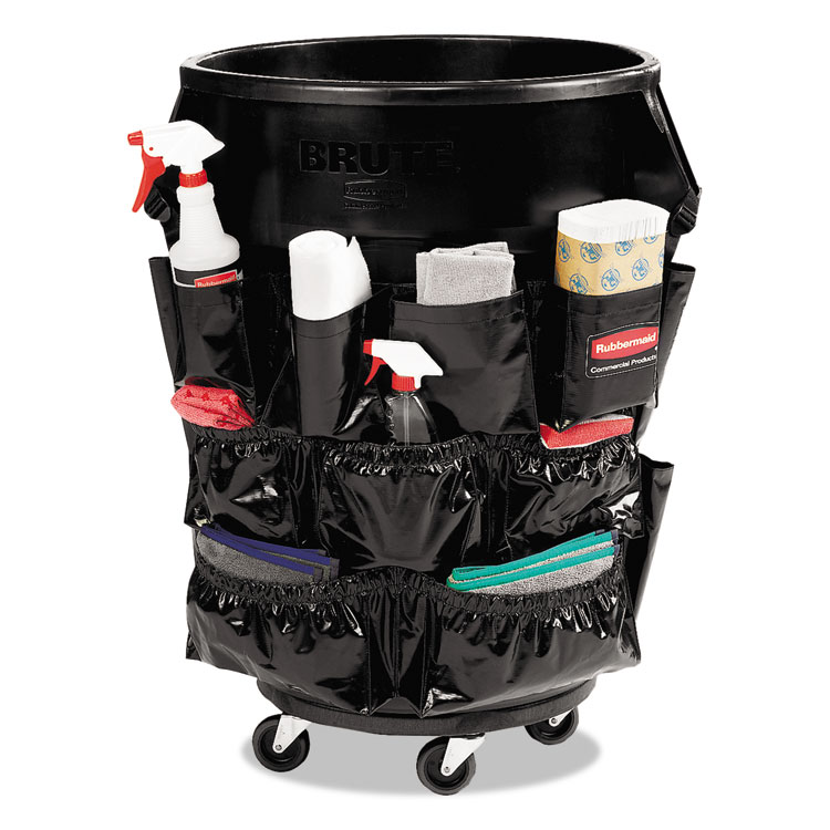 Rubbermaid Commercial Brute Caddy Bag, 12 Compartments, Black, 6/Carton (RCP1867533CT)