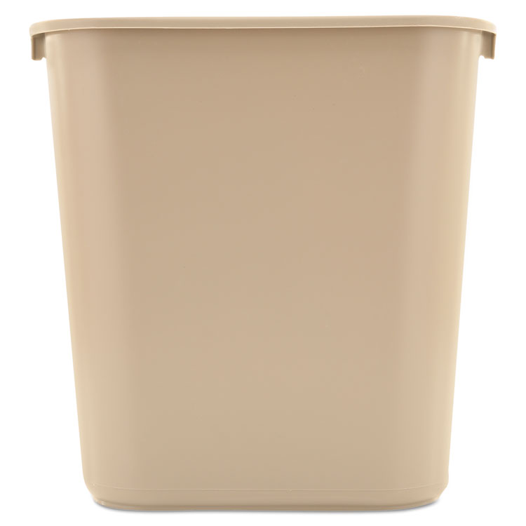 Rubbermaid Commercial Deskside Plastic Wastebasket, 7 gal, Plastic, Beige (RCP295600BG)