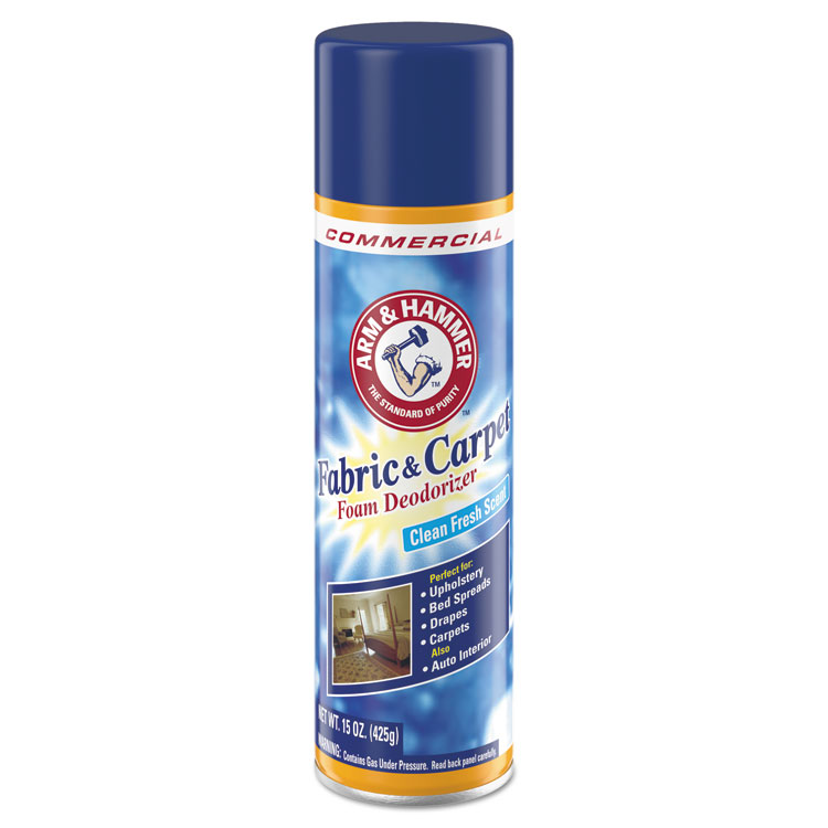 Arm & Hammer Fabric and Carpet Foam Deodorizer, Fresh Scent, 15 oz Aerosol Spray, 8/Carton (CDC3320000514CT)