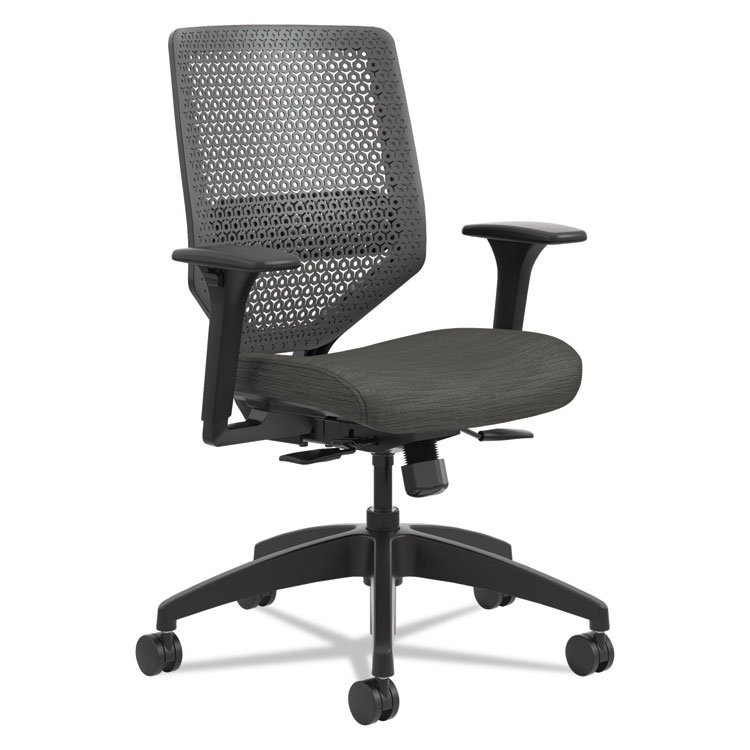 HON Solve Series ReActiv Back Task Chair, Supports Up to 300 lb, 18" to 23" Seat Height, Ink Seat, Charcoal Back, Black Base (HONSVR1ACLC10TK)