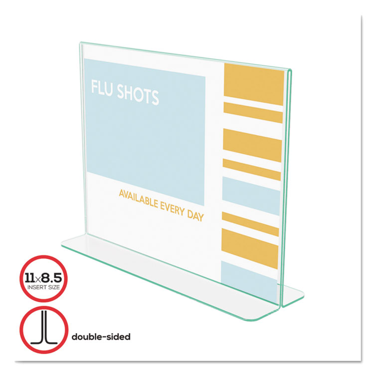 deflecto Superior Image Premium Green Edge Sign Holders, 11 x 8.5 Insert, Clear/Green (DEF5991890)