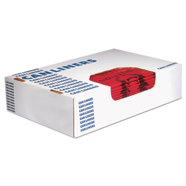 Heritage Healthcare Biohazard Printed Can Liners, Biohazard Infectious Waste, 30 gal, 1.3 mil, 30" x 43", Red, Flat Pack, 200/Carton (HERA6043PR)