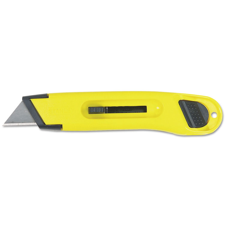 Stanley Plastic Light-Duty Utility Knife with Retractable Blade, 6" Plastic Handle, Yellow (BOS10065)