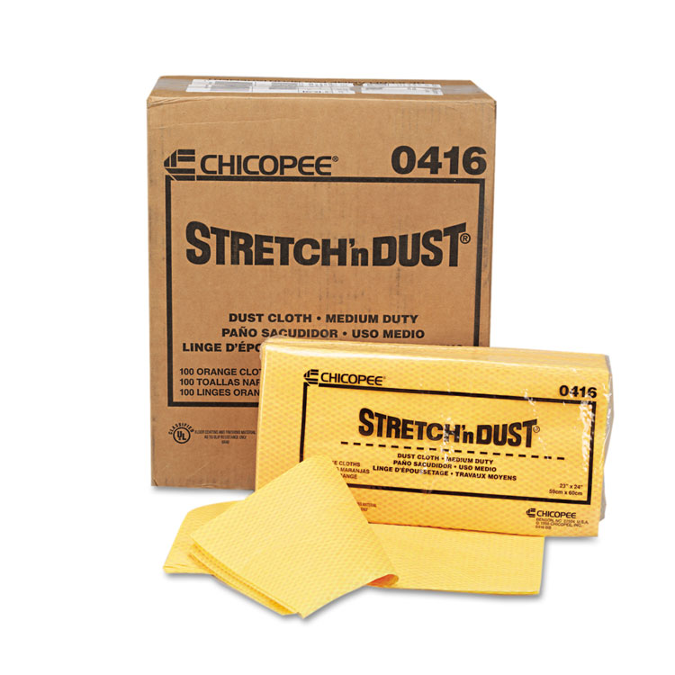 Chix Stretch 'n Dust Cloths, 23.25 x 24, Orange/Yellow, 20/Bag, 5 Bags/Carton (CHI0416)