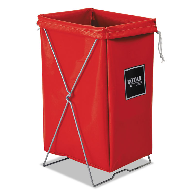 Royal Hamper, Hamper Bag and Stand, 30 gal, 15w x 16d x 30h, Steel/Vinyl, Red (RBTR00RRXHBK)