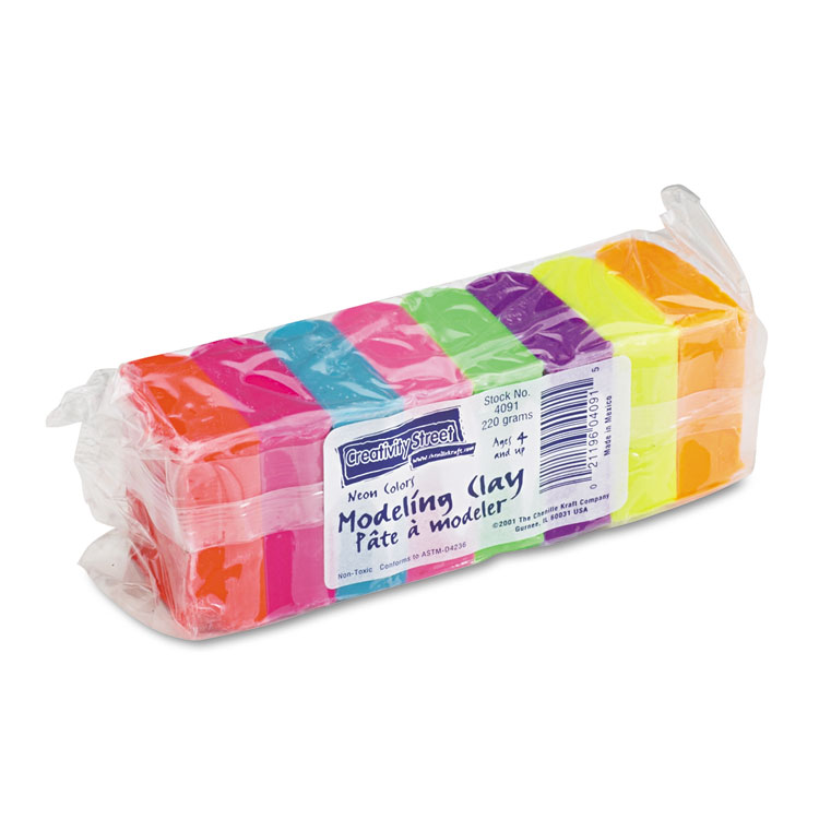 Creativity Street Modeling Clay Assortment, 27.5 g of Each Color, Assorted Neon, 220 g (CKC4091)