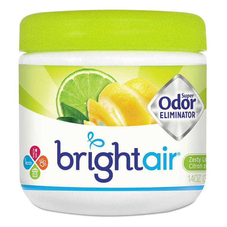 BRIGHT Air Super Odor Eliminator, Zesty Lemon and Lime, 14 oz Jar (BRI900248EA)