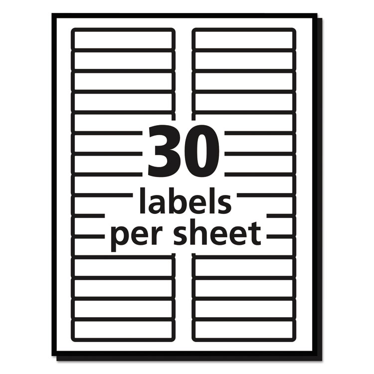 AVE6466 - Avery Removable File Folder Labels with Sure Feed Technology, 0.66 x 3.44, White, 30/Sheet, 25 Sheets/Pack (AVE6466) - Image 6