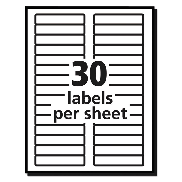 AVE8066 - Avery Removable File Folder Labels with Sure Feed Technology, 0.66 x 3.44, White, 30/Sheet, 25 Sheets/Pack (AVE8066) - Image 4