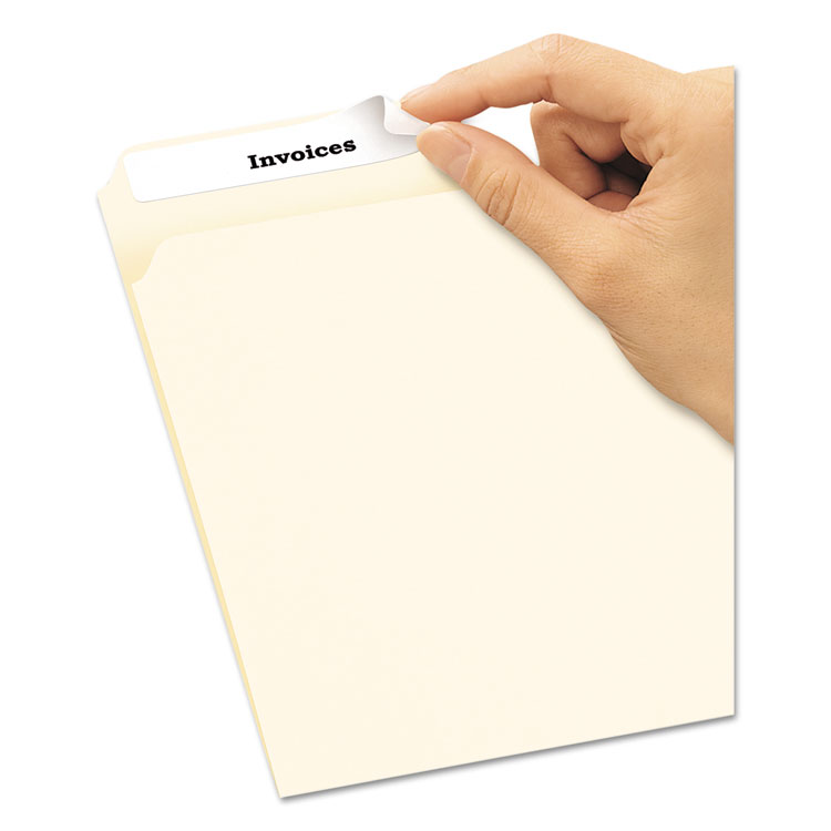 AVE8066 - Avery Removable File Folder Labels with Sure Feed Technology, 0.66 x 3.44, White, 30/Sheet, 25 Sheets/Pack (AVE8066) - Image 2