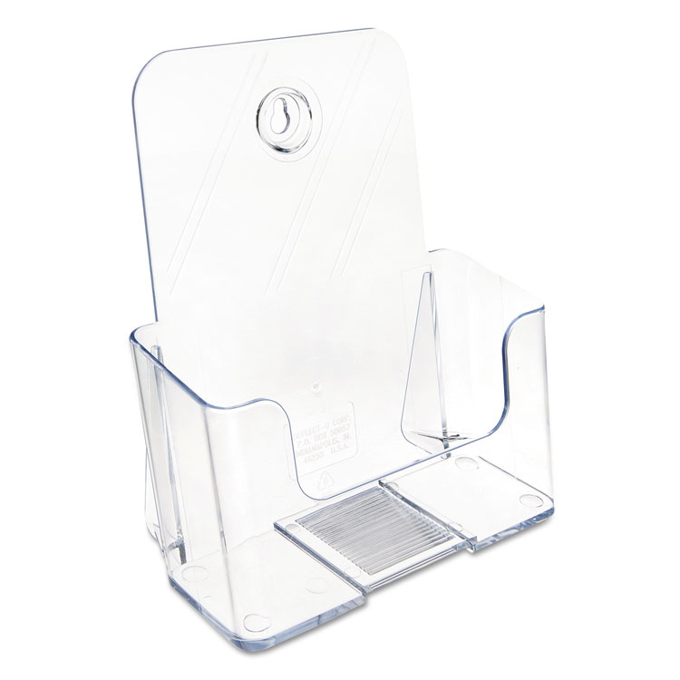 deflecto DocuHolder for Countertop/Wall-Mount, Booklet Size, 6.5w x 3.75d x 7.75h, Clear (DEF74901)