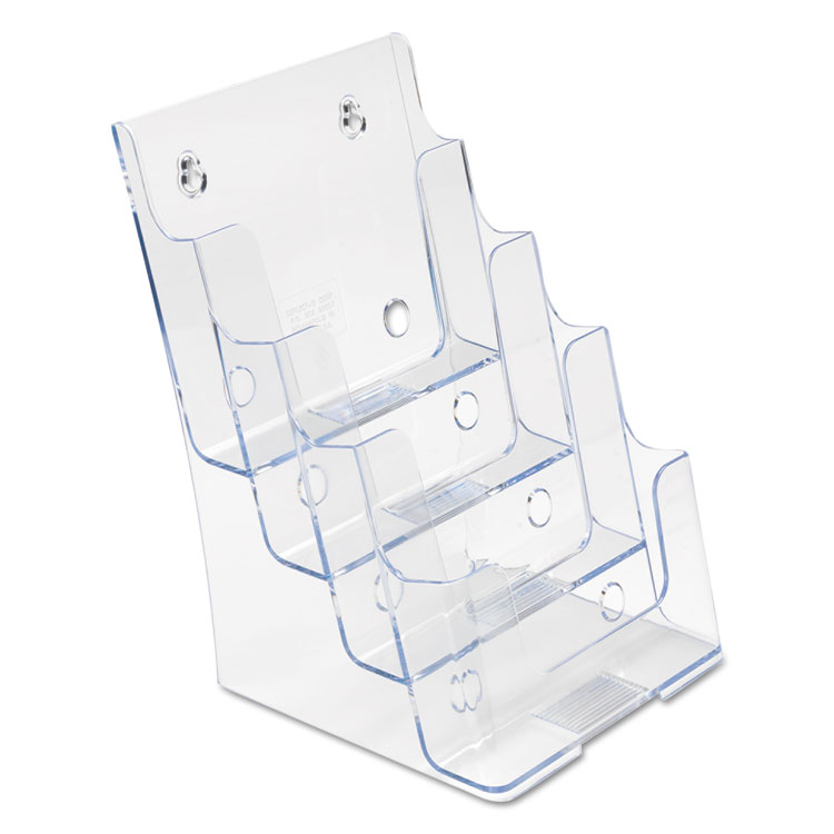 deflecto 4-Compartment DocuHolder, Booklet Size, 6.88w x 6.25d x 10h, Clear (DEF77901)