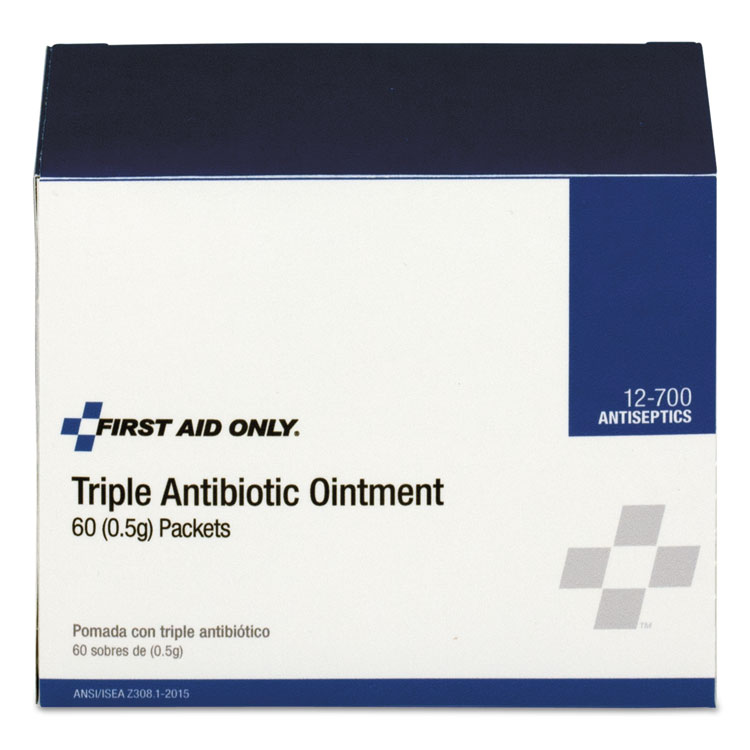 First Aid Only Triple Antibiotic Ointment, 0.5 g Packet, 60/Box (FAO12700)