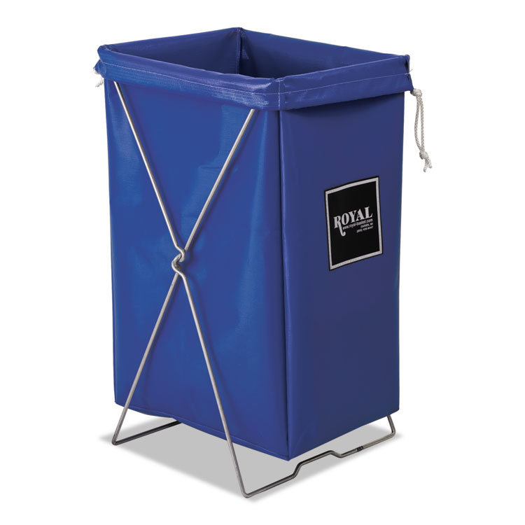 Royal Hamper, Hamper Bag and Stand, 30 gal, 15w x 16d x 30h, Steel/Vinyl, Blue (RBTL00BBXHBK)
