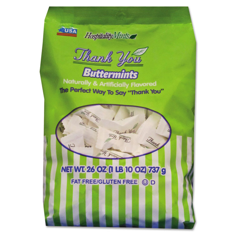 Hospitality Mints Thank You Buttermints Candies, 26 oz Bag (HMT000501)