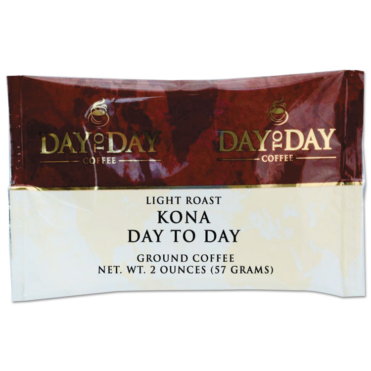 Day to Day Coffee 100% Pure Coffee, Kona Blend, 2 oz Pack, 42/Carton (PCO22003)