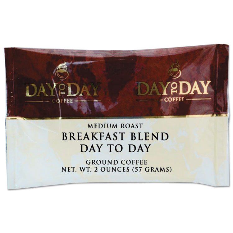 Day to Day Coffee 100% Pure Coffee, Breakfast Blend, 2 oz Pack, 42/Carton (PCO22002)
