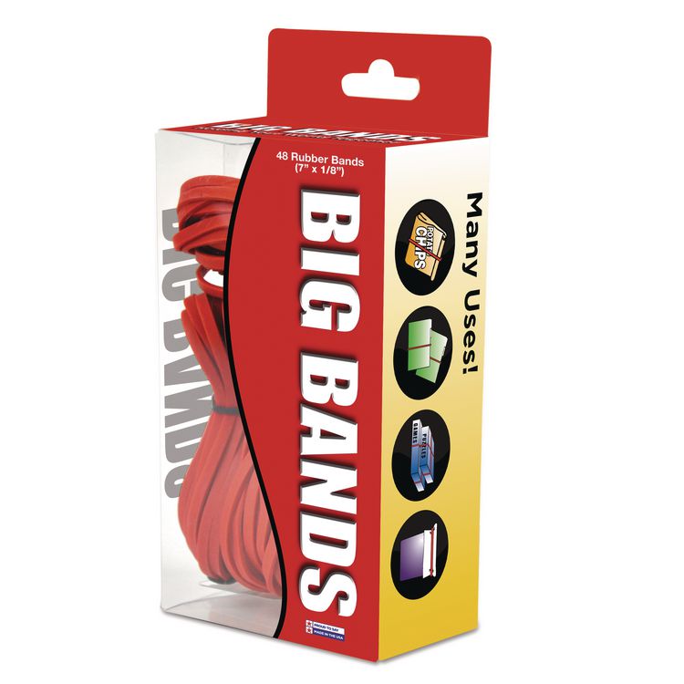 Alliance Big Bands Rubber Bands, Size 117B, 0.07" Gauge, Red, 48/Box (ALL00699)