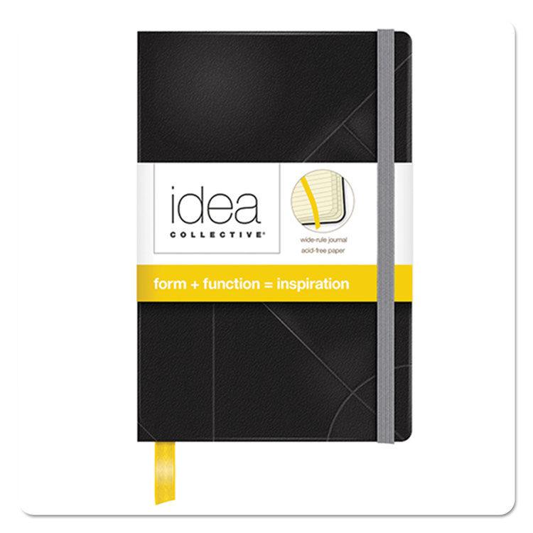 TOPS Idea Collective Journal with Elastic Closure, 1-Subject, Wide/Legal Rule, Black Hardcover, (96) 5.5 x 3.5 Sheets (TOP56874)
