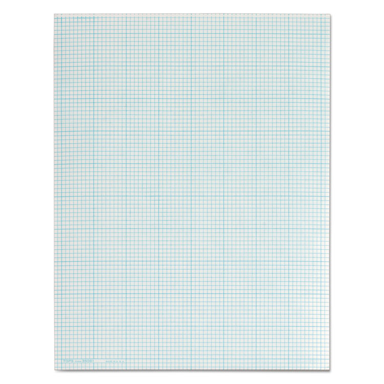 TOPS Cross Section Pads, Cross-Section Quadrille Rule (8 sq/in, 1 sq/in), 50 White 8.5 x 11 Sheets (TOP35081)