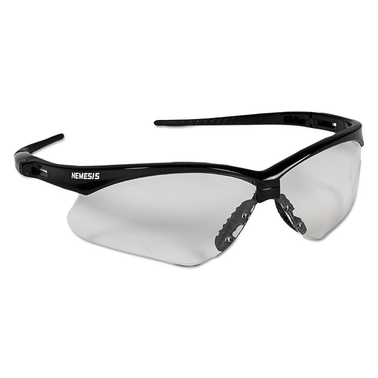 KleenGuard Nemesis Safety Glasses, Black Frame, Clear Lens (ANS25676)