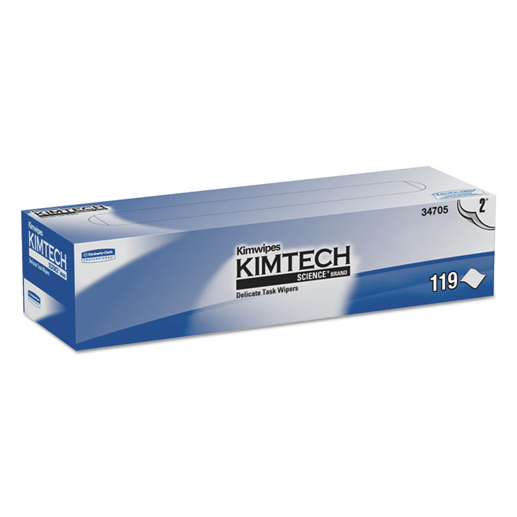 Kimtech Kimwipes Delicate Task Wipers, 2-Ply, 11.8 x 11.8, Unscented, White, 120/Box, 15 Boxes/Carton (KCC34705)